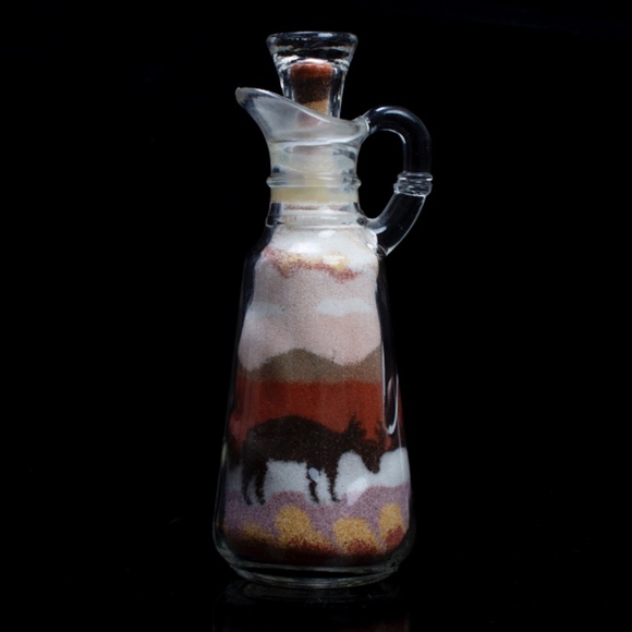 Vintage Sand Art Bottle | Sue Berry Folk Art | Southwestern Home Decor - Picture 2 of 7